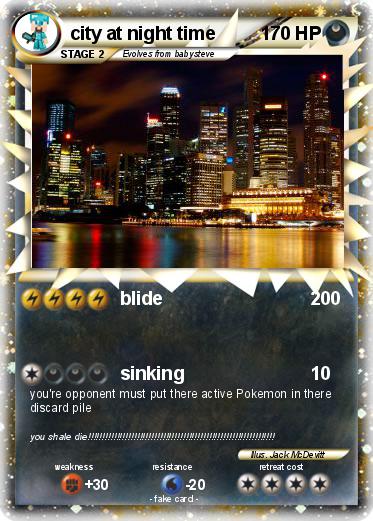 Pokemon city at night time