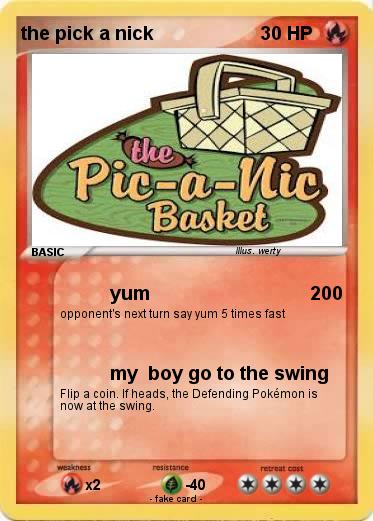 Pokemon the pick a nick
