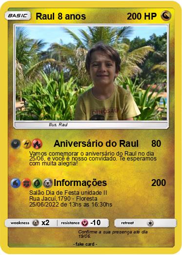 Pokemon Raul 8 anos