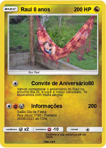 Pokemon Raul 8 anos