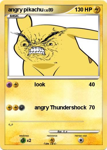 Pokemon angry pikachu