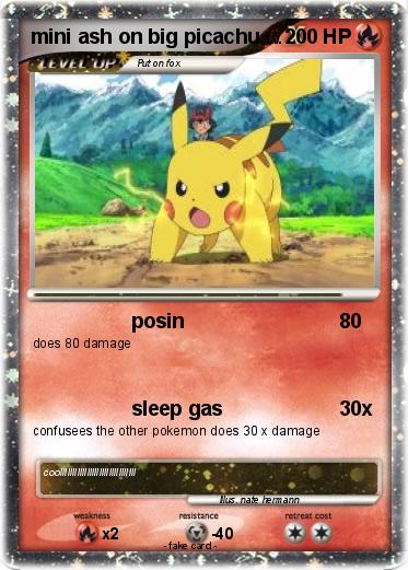 Pokemon mini ash on big picachu
