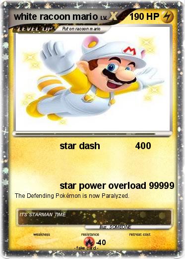 Pokemon white racoon mario