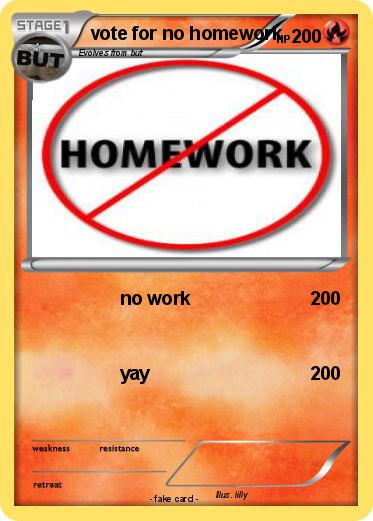 Pokemon vote for no homework