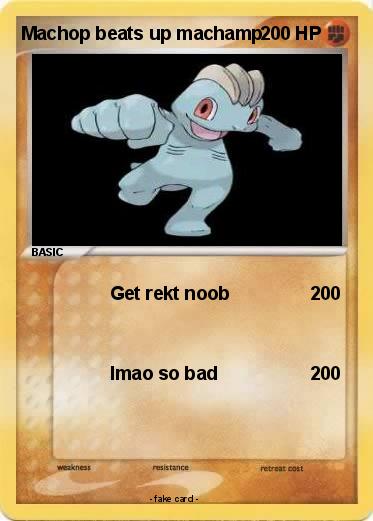 Pokemon Machop beats up machamp
