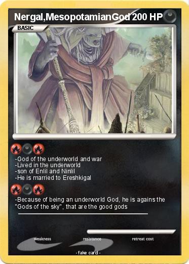 Pokemon Nergal,MesopotamianGod