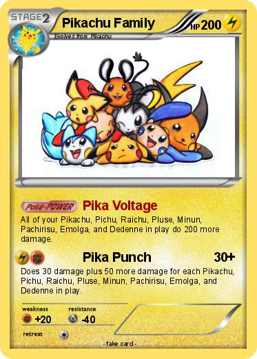 Pokemon Pikachu Family