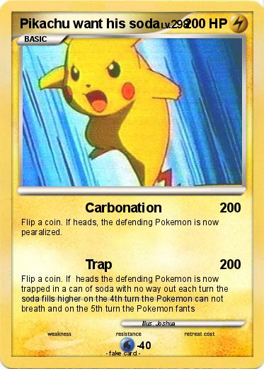 Pokemon Pikachu want his soda