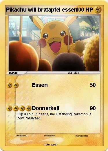 Pokemon Pikachu will bratapfel essen