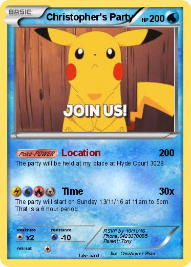 Pokemon Christopher's Party