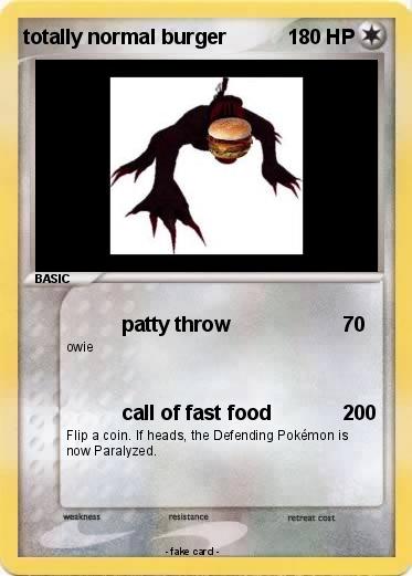 Pokemon totally normal burger
