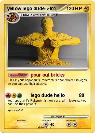 Pokemon yellow lego dude