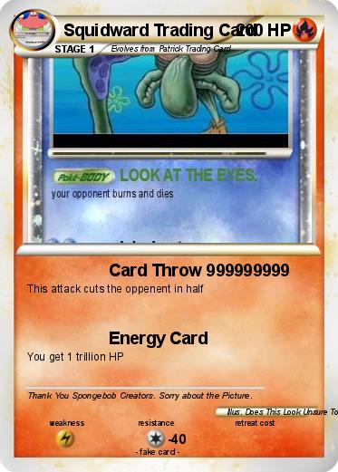 Pokemon Squidward Trading Card