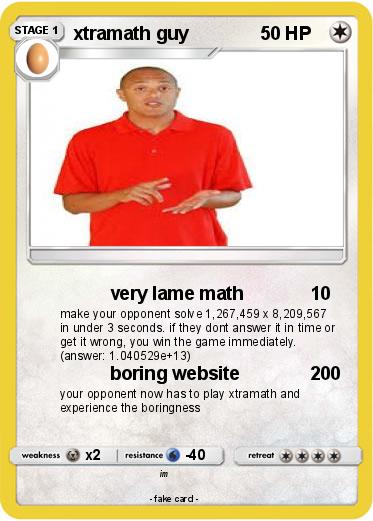 Pokemon xtramath guy