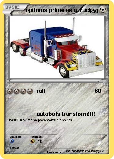 Pokemon optimus prime as a truck