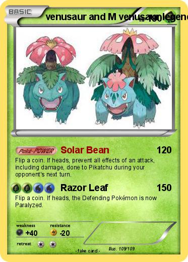 Pokemon venusaur and M venusaur legend