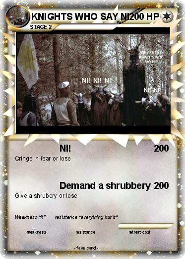 Pokemon KNIGHTS WHO SAY NI