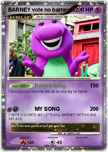 Pokemon BARNEY vote no barney