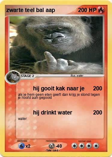 Pokemon zwarte teel bal aap