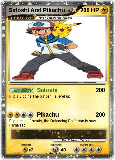 Pokemon Satoshi And Pikachu