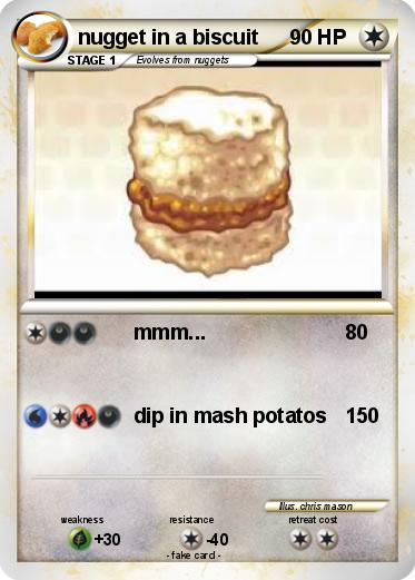 Pokemon nugget in a biscuit