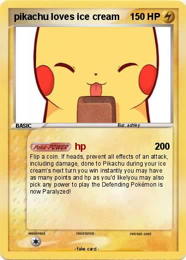 Pokemon pikachu loves ice cream