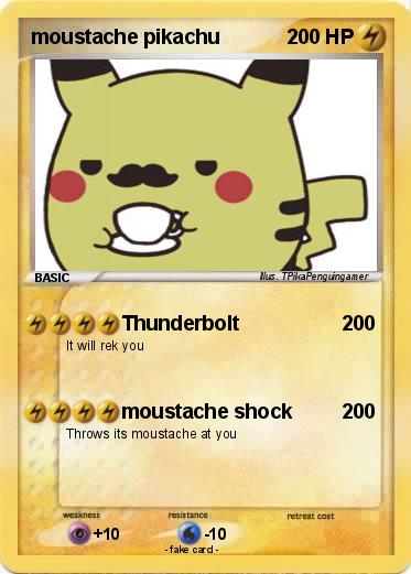 Pokemon moustache pikachu