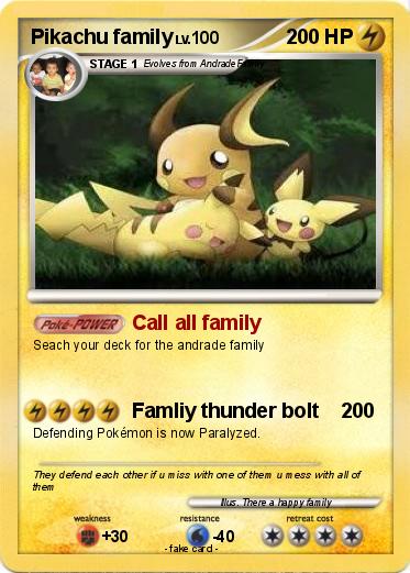 Pokemon Pikachu family