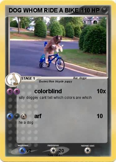 Pokemon DOG WHOM RIDE A BIKE