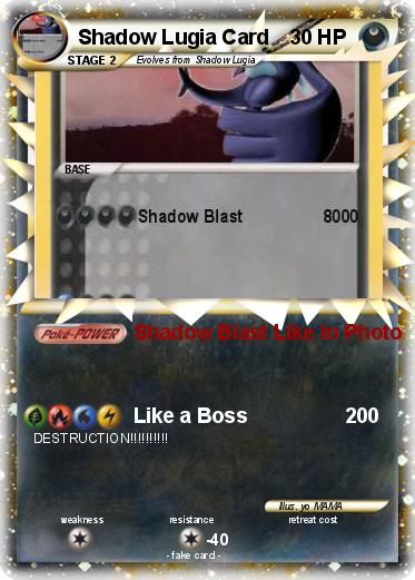 Pokemon Shadow Lugia Card