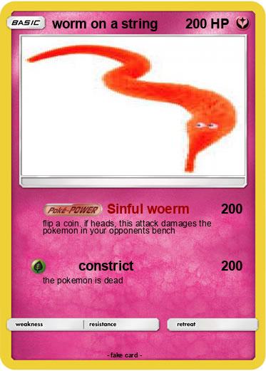 Pokemon worm on a string