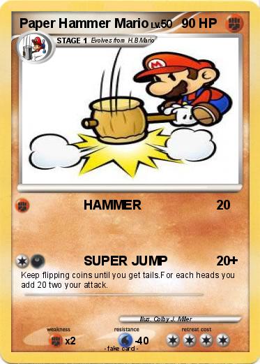 Pokemon Paper Hammer Mario
