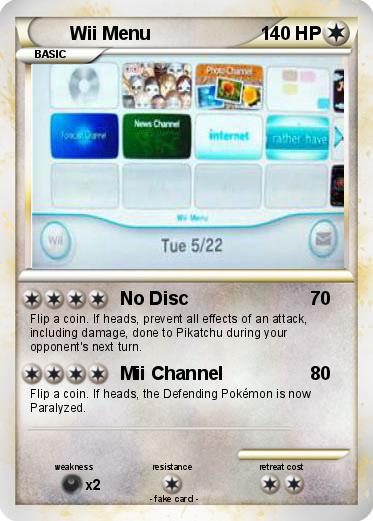 Pokemon Wii Menu