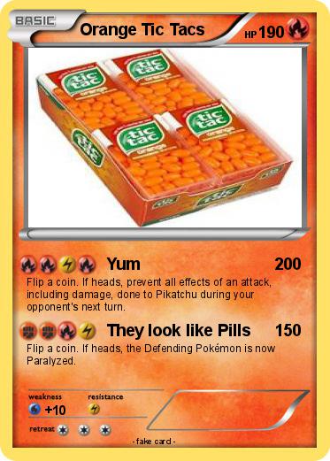 Pokemon Orange Tic Tacs