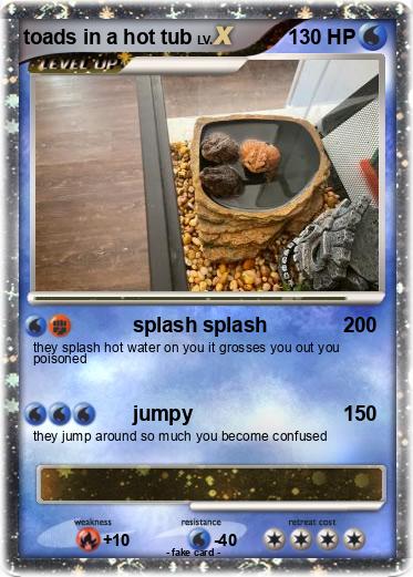 Pokemon toads in a hot tub