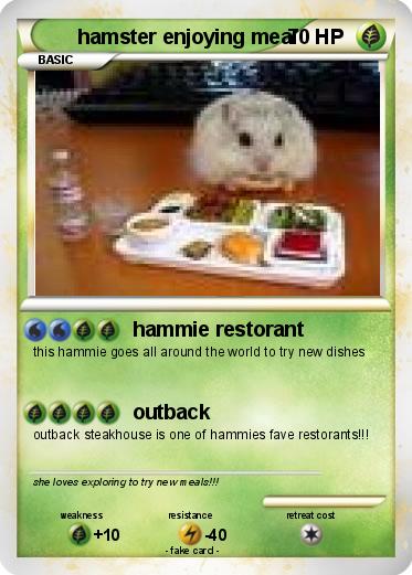 Pokemon hamster enjoying meal