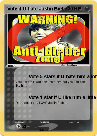 Pokemon Vote if U hate Justin Bieber