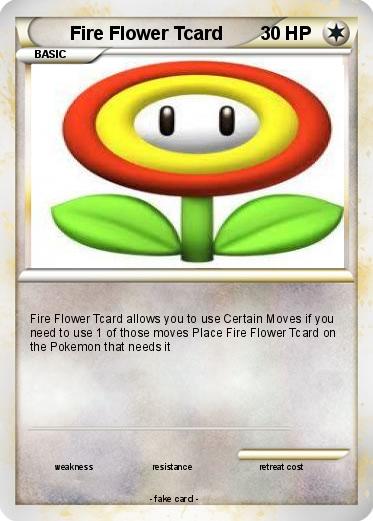 Pokemon Fire Flower Tcard