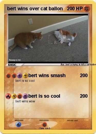 Pokemon bert wins over cat ballon