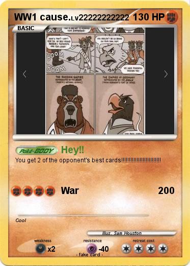 Pokemon WW1 cause.