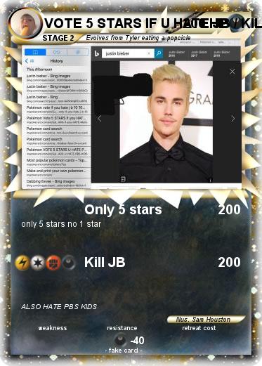 Pokemon VOTE 5 STARS IF U HATE JB / KILL JB