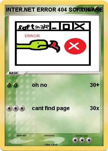 Pokemon INTER.NET ERROR 404 SOFTSNAKE