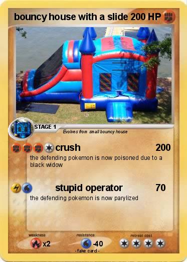 Pokemon bouncy house with a slide