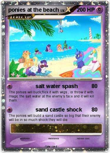 Pokemon ponies at the beach