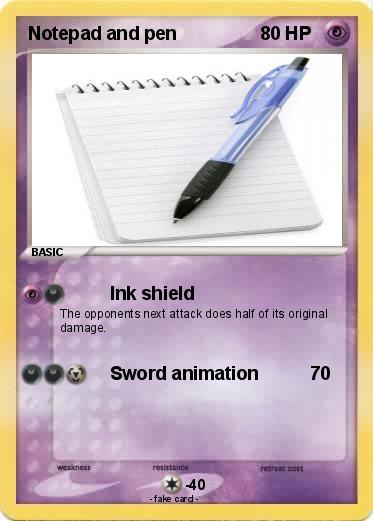 Pokemon Notepad and pen