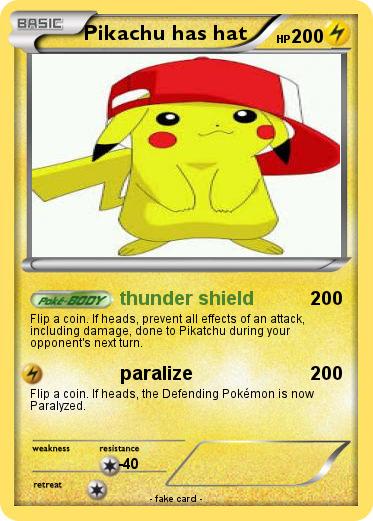 Pokemon Pikachu has hat