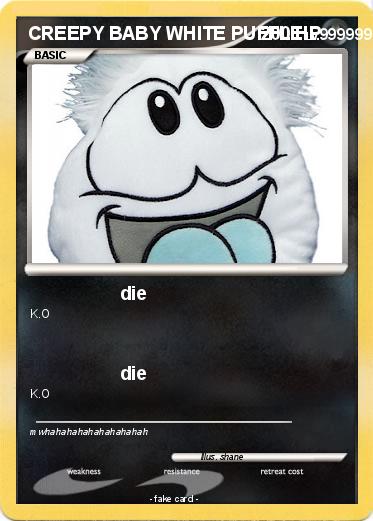 Pokemon CREEPY BABY WHITE PUFFLE