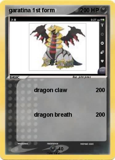 Pokemon garatina 1st form Pokemon garatina 1st form