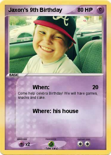 Pokemon Jaxon's 9th Birthday