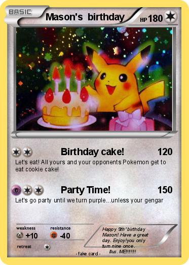 Pokemon Mason's  birthday